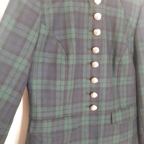 Ladies Talbots 2-Piece Wool Pant Suit Plaid Green & Black Size 4 Tailored Look - Picture 9 of 15